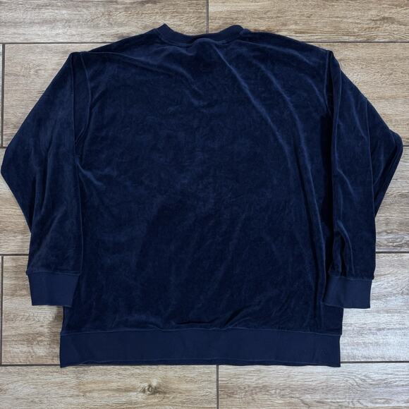 Adidas Originals Trefoil Velour Sweatshirt Blue Women’s 1x - Picture 4 of 8